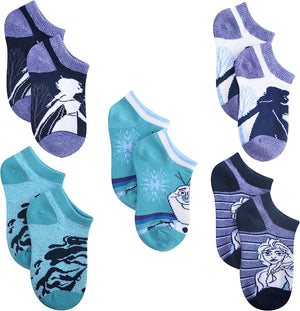 Disney Frozen Little Girls' 5 Pack Socks, Size 4-6 (Shoe Size (7-10)