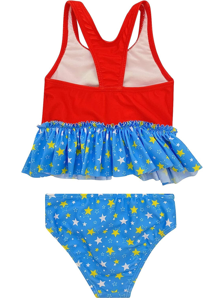 DC Comics Little Girls' Wonder Woman 2 Piece Tankini Swimsuit, Baby Gi