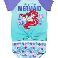 Disney The Little Mermaid 5 Piece Rash Guard & Swimsuit Set, Sizes 2T, 5T, 5/6, 14/16