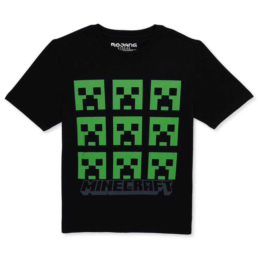 Minecraft Boys' Creeper Grid T-Shirt, Boys' Sizes XS-2XL