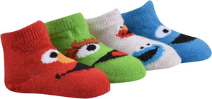 Sesame Street Baby Boys' 4 Pack Character Socks, Size 18-24 Months