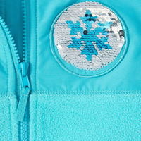 Disney Frozen Toddler Girls' Elsa Flip Sequin Fleece Zip Jacket, 2T