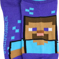 Minecraft Little Boys' 5 Pack Socks, Size 4-6 (Shoe Sizes 7-10)
