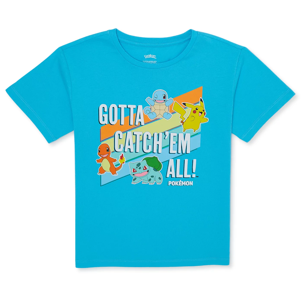 Pokemon Girls' Gotta Catch Em All T-Shirt, Girls' Sizes XS-XL