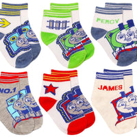 Thomas & Friends Toddler Boys' 6 Pack Socks (Shoe Sizes 4-7)