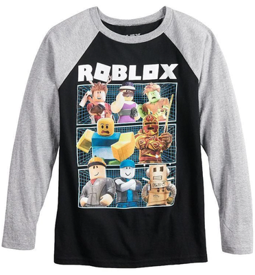Roblox Big Boys' Long Sleeve Raglan T-Shirt, Boys' S-XL