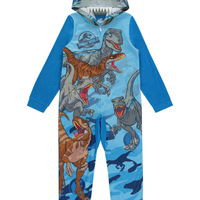 Jurassic World Boys' Hooded Zip Up Pajama Coverall, Sizes 4-10