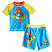Super Mario Toddler Boys' Rash Guard and Swim Trunks Set, Sizes 2T-4T