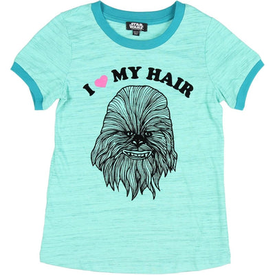 Star Wars Girls Chewbacca I Love My Hair T-Shirt, Size XS (4/5)