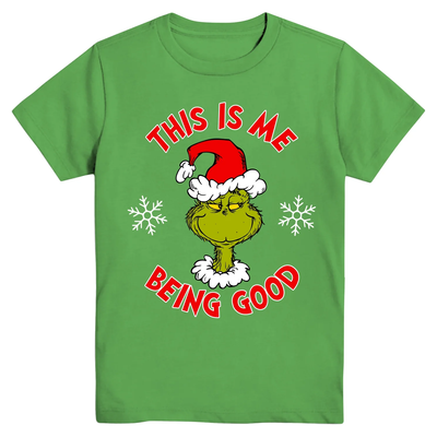 Dr. Seuss Boys' Grinch Being Good T-Shirt, Sizes XS(4/5)-L(10/12)