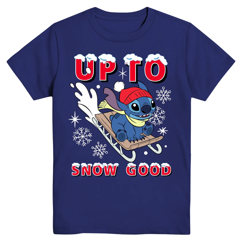 Disney Lilo and Stitch, Boys Stitch Up to Snow Good T-Shirt, Sizes XS(4/5)-XXL(18)