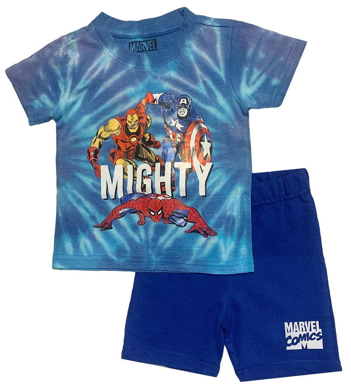 Marvel Avengers Toddler Boys Tie-Dye T-Shirt and Knit Shorts Set