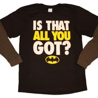 DC Comics Boys' Batman Logo "Is That All You Got?" Long Sleeve T-Shirt, Boys 5-16