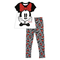 Disney Minnie Mouse Girls 2T-6x Big Face Top and Leggings Set