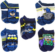 DC Comics Toddler & Little Boys' Batman and Joker 5-Pack Socks, Sizes 7-10 or 10-4