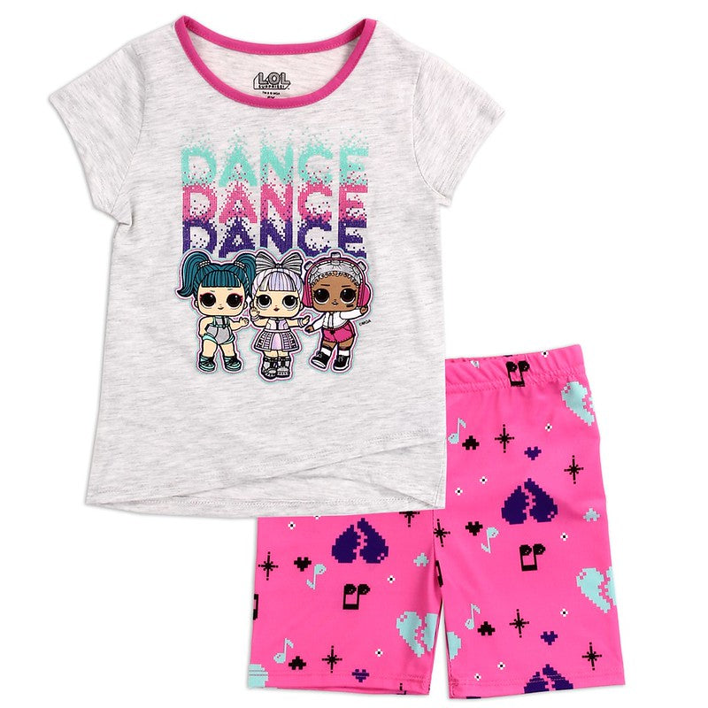 lol fahrradhelm LOL Surprise Girls T-Shirt and Bike Shorts Set, Sizes 4-6X