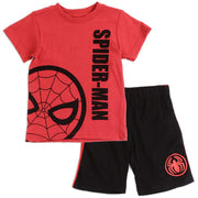 Spiderman Boys' Spidey Face T-Shirt and Knit Shorts Set (Toddler Boys & Little Boys)
