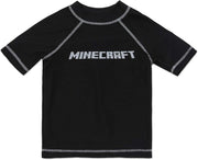 Minecraft Boys' Silver Logo Rash Guard (Little Boys)