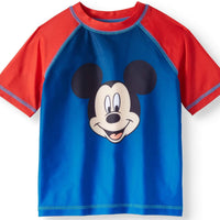 Disney Toddler Boys' Mickey Mouse Face Rash Guard, Boys 2T & 4T