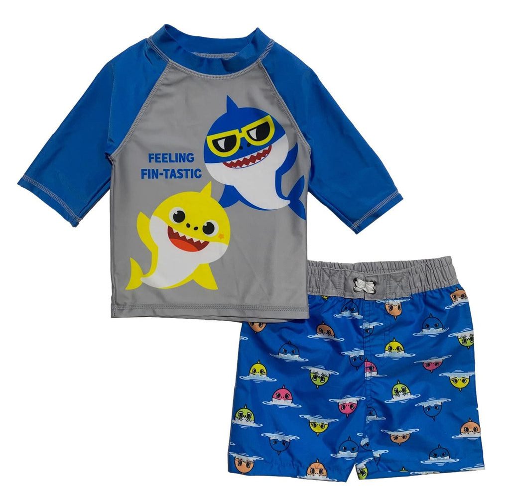 Baby Shark 2-piece Baby Boy Graphic Bodysuit and Allover Shorts Set