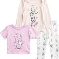 Disney Baby Girls' Winnie the Pooh and Piglet 3 Piece Pants Set, Girls 0-24M