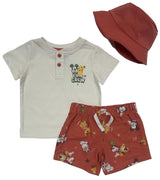 Disney Baby Boys' Mickey Mouse 3 Piece T-Shirt, Shorts, and Hat Set, Boys 12 M-24 M