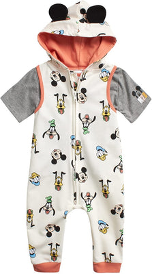 Disney Baby Boys' Mickey Mouse and Friends Hooded Coverall Set, Boys 0-24M