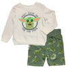 Star Wars The Mandalorian Toddler Boys' Baby Yoda Lightweight Pullover Top and Shorts Set, Boys 2T-4T