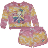 JoJo Siwa Girls' French Terry Pullover Top and Shorts Set, Girls 7-12