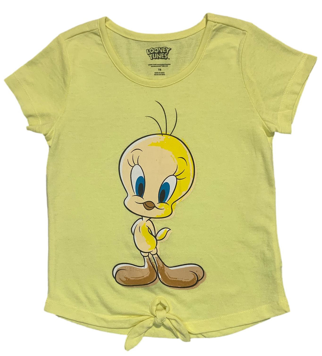 Looney Tunes Tweety Apparel T-Shirt, 7-12 Girls | Girls\' Tie-Front Bird LoCo