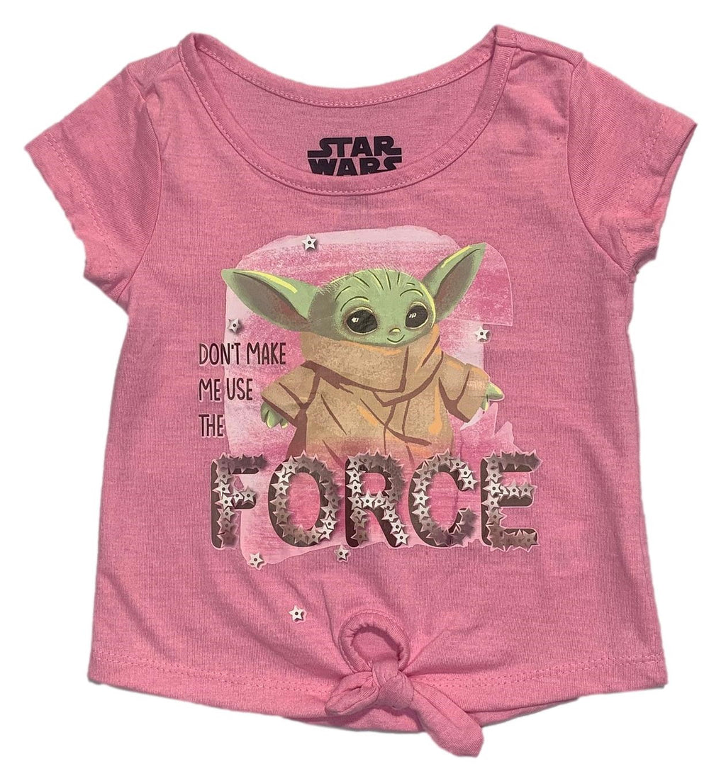 Star Wars The Mandalorian Toddler and Little Girls' Baby Yoda Tie-Front T-Shirt, Girls 2T-6x