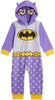 DC Comics Toddler Girls Batgirl & Supergirl Zip-Up Pajama Coveralls with Cape and Sleep Mask, Girls 2T-3T