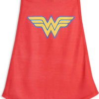 DC Comics Wonder Woman Little Girls Zip-Up Pajama Coveralls with Cape & Mask, 6X