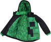 Minecraft Creeper Little Boys Winter Coat Puffer Jacket Green, Size 6