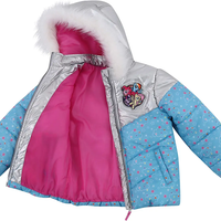 My Little Pony Toddler and Little Girls Fur Winter Coat Puffer Jacket, 2T-4T, 6