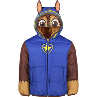 Paw Patrol Toddler Boys' Marshall or Chase Zip-Up Hooded Puffer Jacket, 2T-5T
