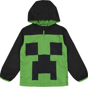 Minecraft Little Boys' Creeper Face Windbreaker Jacket, Sizes 5