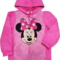 Disney Minnie Mouse Toddler and Little Girls Light Windbreaker Jacket, 2T-4T, 5