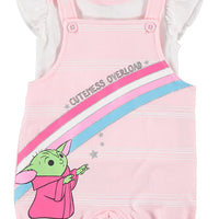 Star Wars Baby Yoda Baby Girls' Shortall & T-Shirt Set, 12-24 Months