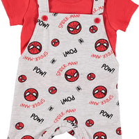 Marvel Spiderman Baby Boys' Shortall & T-Shirt Set, Sizes 12M-24M
