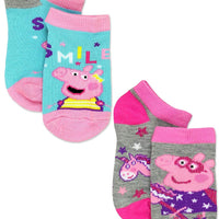 Peppa Pig Little Girls' 6 Pack Socks, Size 4-6 (Shoe Size 7-10)