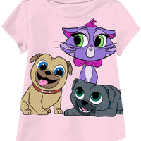 Disney Toddler Girls' Puppy Dog Pals Group Shot T-Shirt, 2T-5T