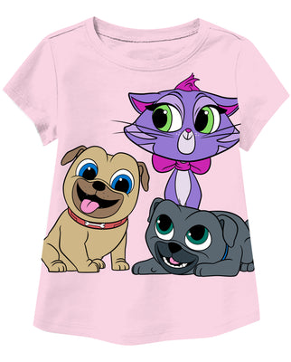 Disney Toddler Girls' Puppy Dog Pals Group Shot T-Shirt, 2T-5T