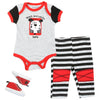 Buster Brown Baby Boys' 3 Piece Creeper, Pants and Sneakers Set, 3-9 Months