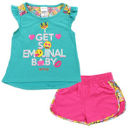 Emoji Little Girls' So Emojinal Shorts Set, Girls 5 & 6