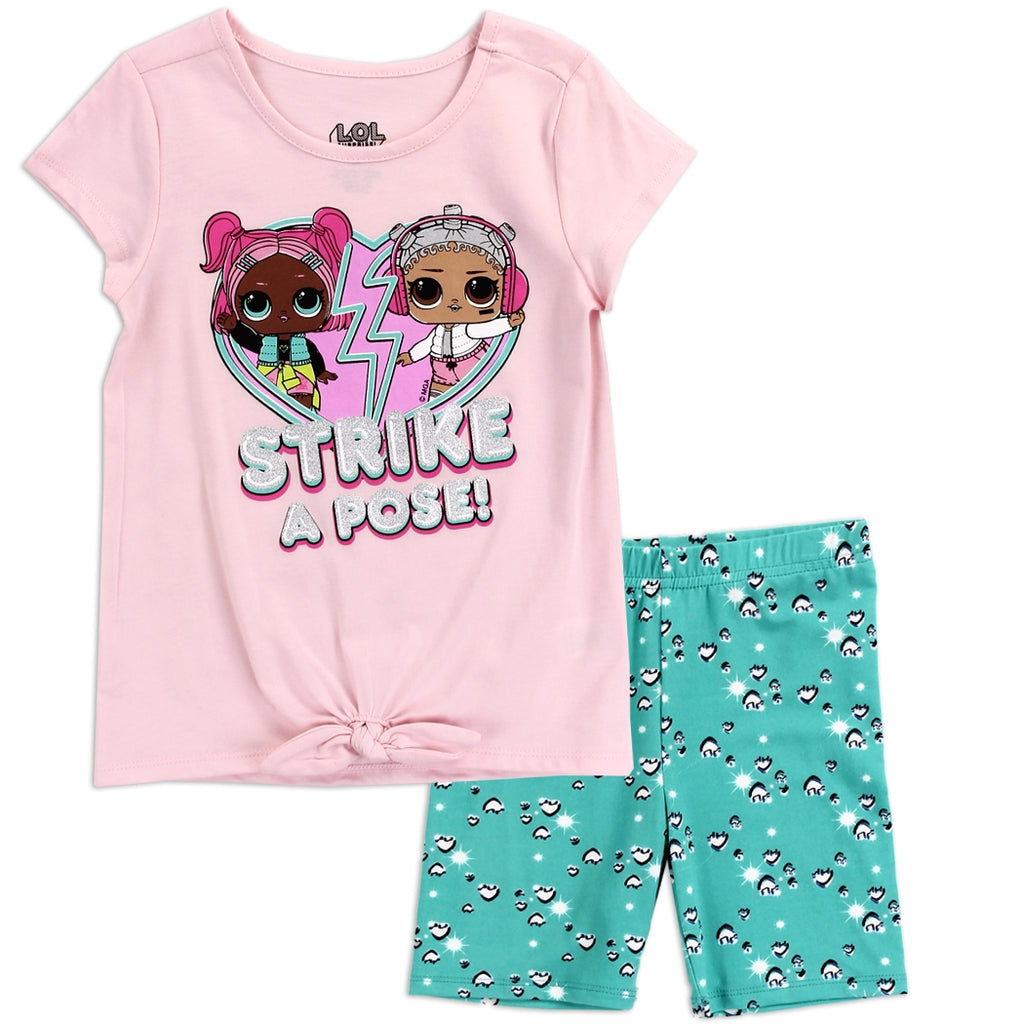 lol fahrradhelm LOL Surprise Little Girls T-Shirt and Bike Shorts Set, Sizes 4-6x