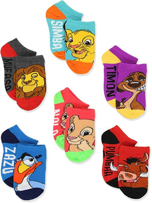 The Lion King Toddler Boys' 6 Pack Socks, Size 4-6 (Shoe Size 7-10)