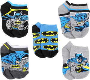 DC Comics Boys' Batman 5 Pack Socks (Toddler & Little Boys Sock Sizes 4-6 & 6-8)