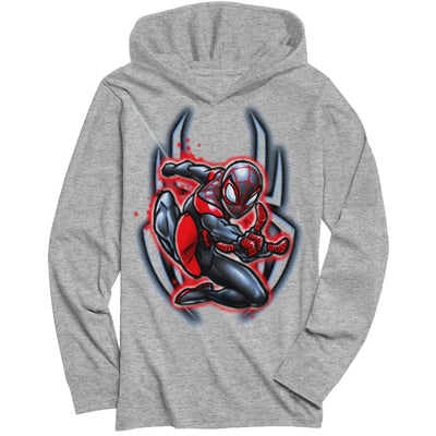 Marvel Big Boys' Spiderman Long Sleeve Hooded T-Shirt, Boys 8-20