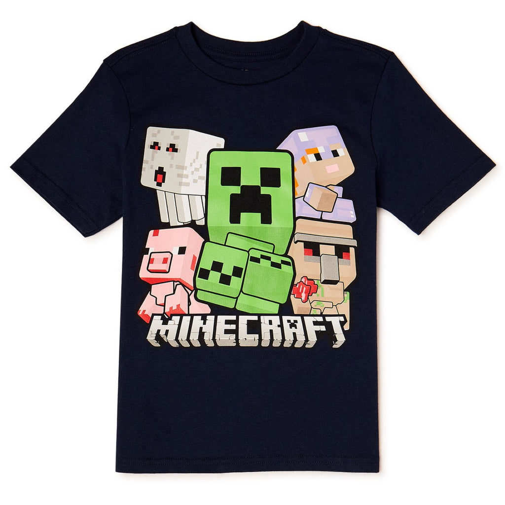 Minecraft Little Boys' & Big Boys' Bobble Mobbin T-Shirt, Boys 4-18
